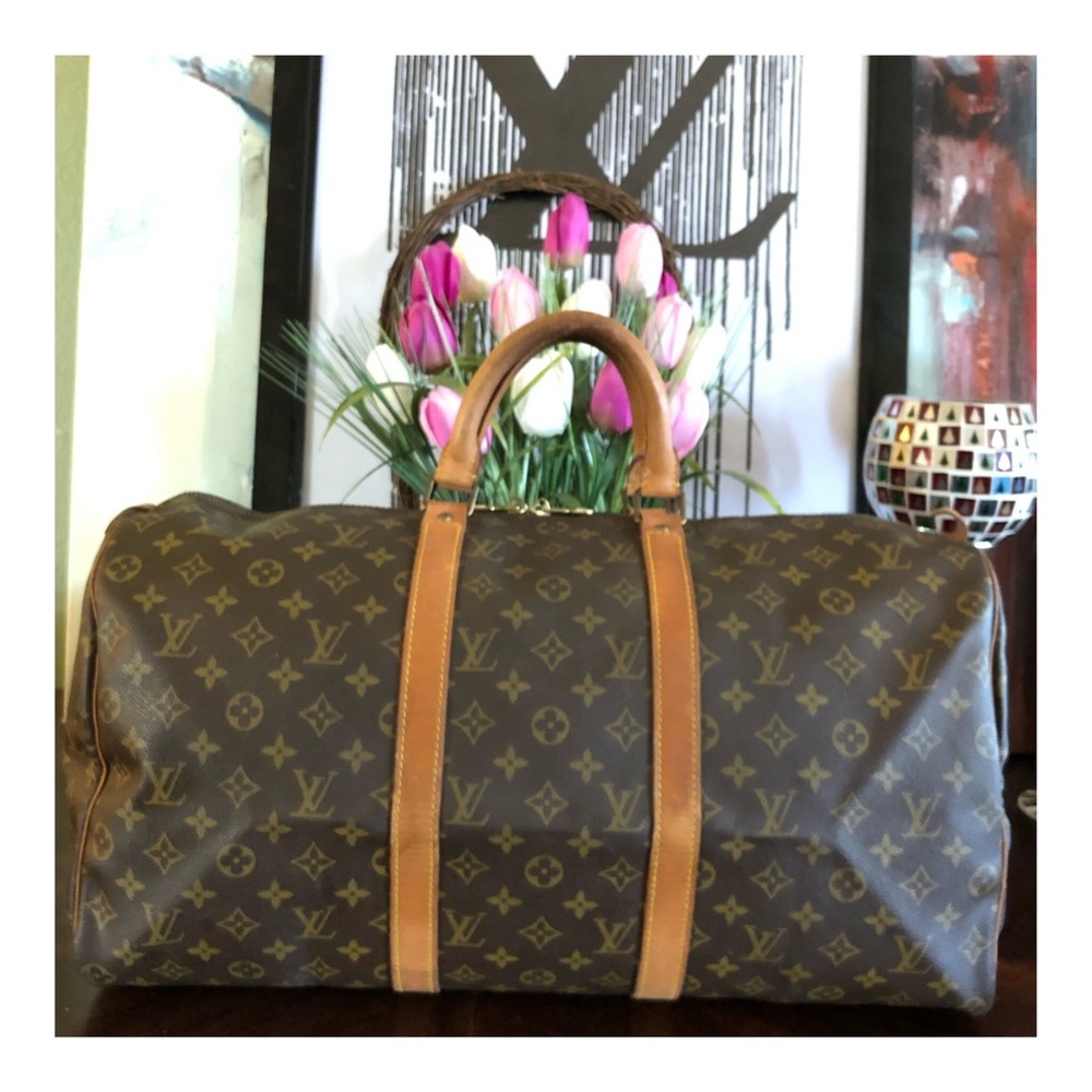 AUTHENTIC LOUIS VUITTON KEEPALL 50 DUFFLE BAG